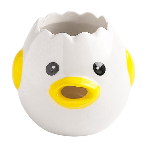 3X Cute Egg Separator, Ceramics Vomiting Chicken Egg Yolk White Separator, Practical Household Small Egg Filter Splitter 1
