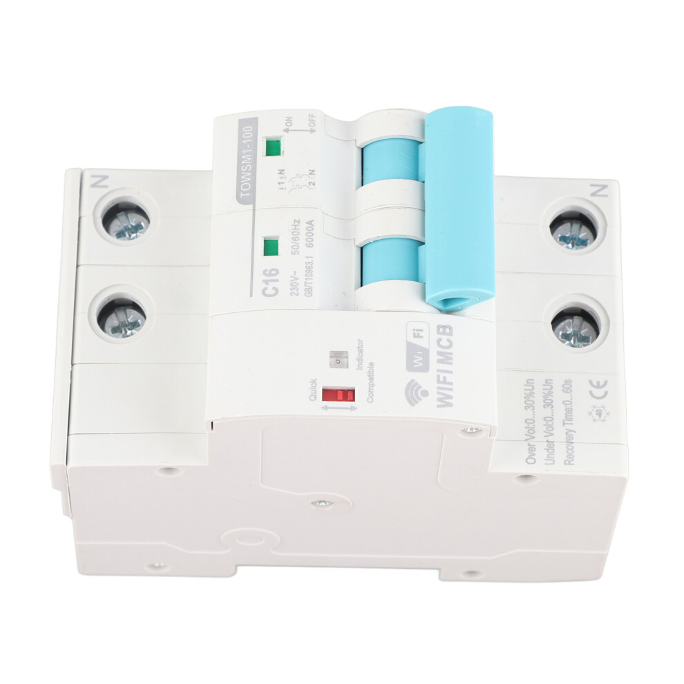 Wifi 2P Din Rail Circuit Breaker 230V Smart Remote Control 6000A 8451390917188