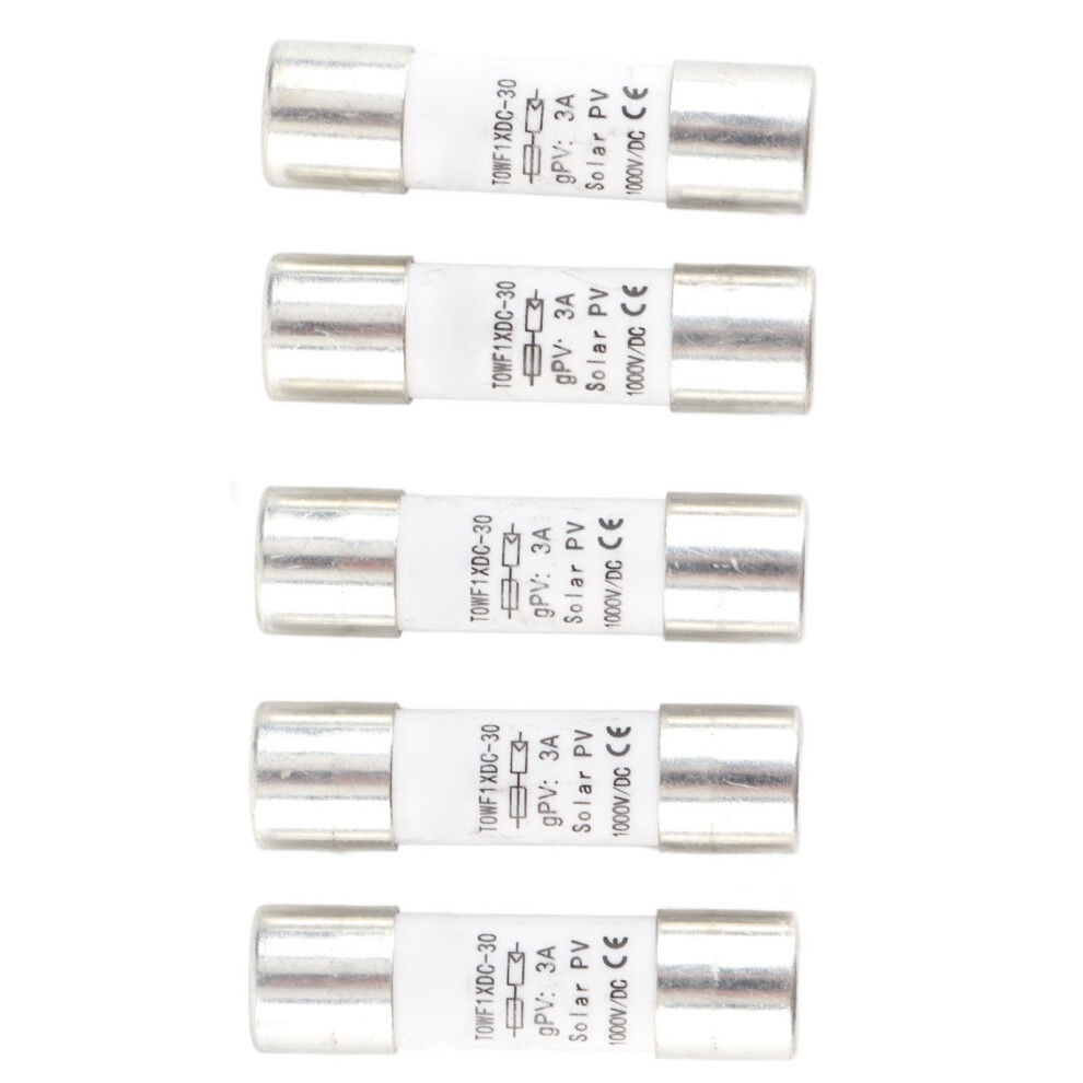 5Pcs 1000V Dc Fuse Tubes 10X38mm 3A Pv Protection Kit 8491391698969