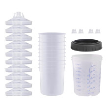 Paint Mixing Cups with Measurement Marks and Lids, 160ml Transparent Containers for Automotive Spray Painting