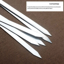 24Pcs 55cm BBQ Skewers Long Handle Shish Kebab Barbecue Grill Stick Wood BBQ Fork Stainless Steel Outdoors Grill Needle