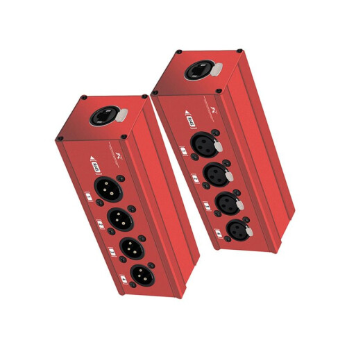 4 Channel Multi Network 3Pin XLR to Ethercon RJ45 Cat5 Ethernet Extender for Live Stage Audio Recording Studio Red 2