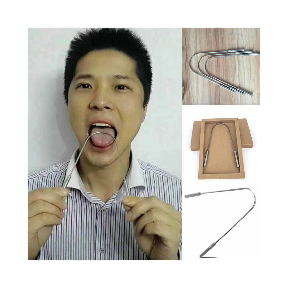 Roc-Electron Stainless Steel Tongue Scraper For Bad Breath Relief