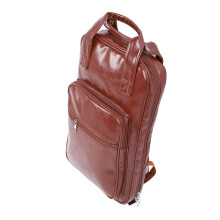 Thickened PU Leather Drumstick Bag Backpack, Brownish Red