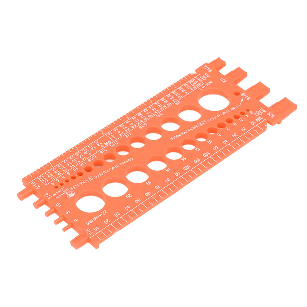 Garage Nut Bolt Thread Checking Tool | Inch & Metric Fast Identification Orange 7631390917703
