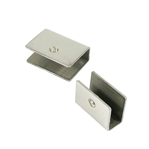(Rectangle) 304 Stainless Steel Glass Clips, 2Pcs