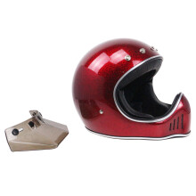 Open-Face-Motorradhelm Visier 5-Snap Wind Flip-Up Universeller Sicherheitsglas