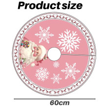 2X Jupe D'Arbre de Noël Rose de 60 cm, Flocon de Neige, Père Noël, Élan, Décoration de Noël, Bonne Année