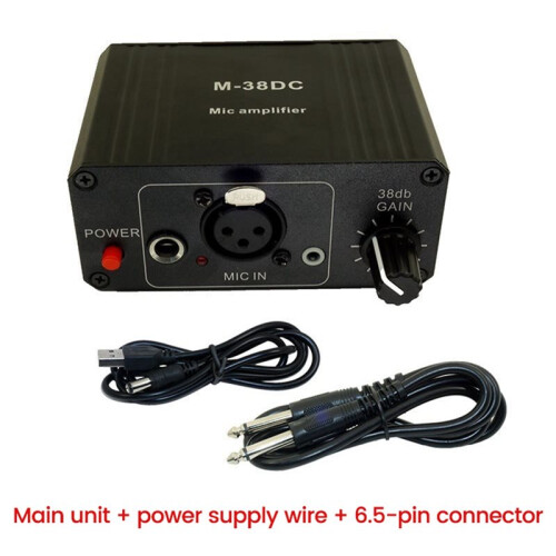 Protable Microphone Preamp 48V Phantom Power High Gain XLR Output Mic Preamplifier for Dynamic/Condenser Microphone B 2