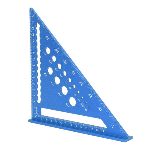 7 Inch Aluminum Triangle Ruler Woodworking Rafter Square Blue