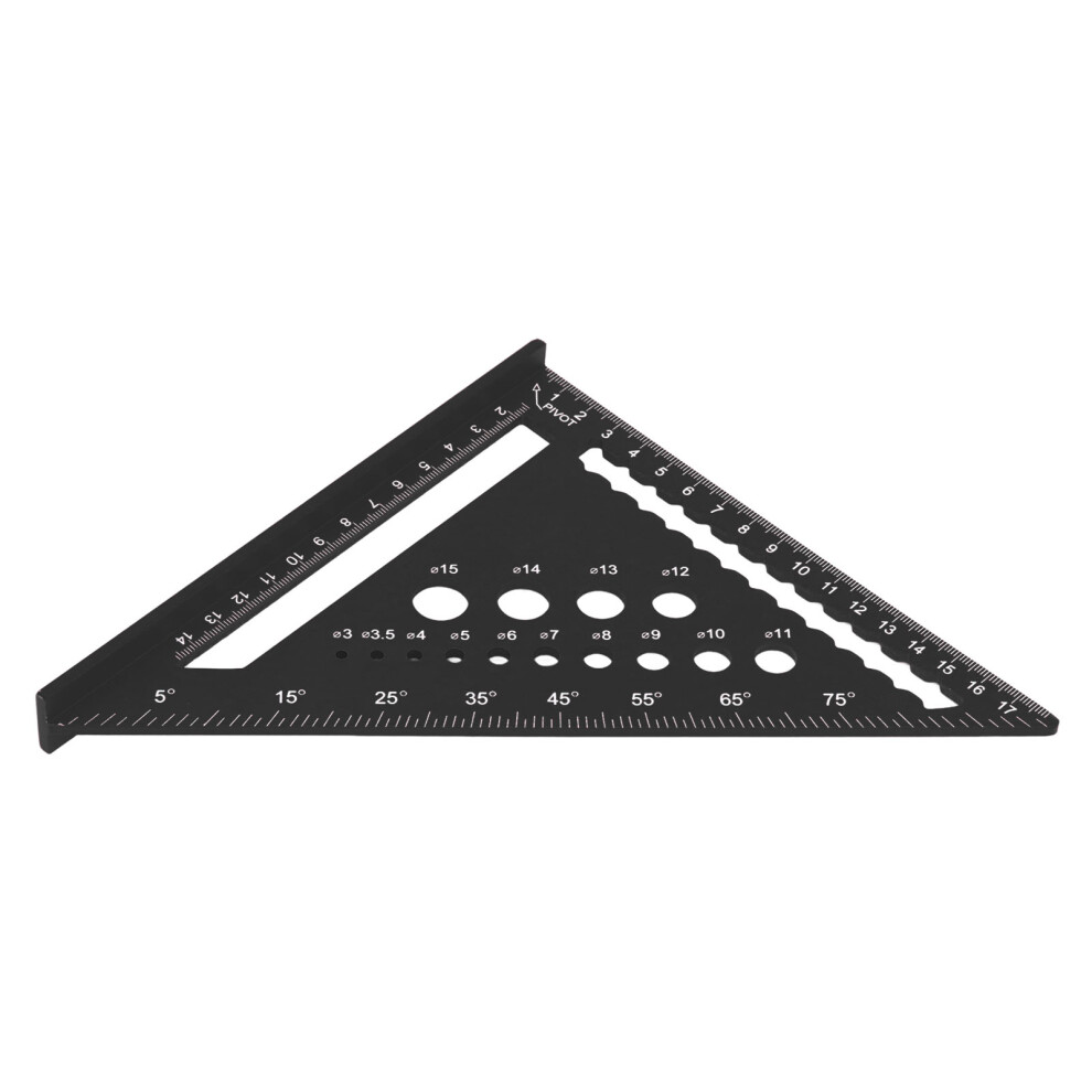 7 Inch Aluminum Triangle Ruler, Woodworking Rafter Square, Black 7621390918718