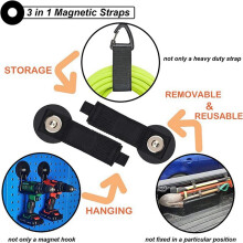 4X Starke Magnetische Haken, Kratzfeste Haken für die Garage, Strapazierfähiger Aufbewahrungsgurt, Verlängerungskabelhalter, Werkzeug-Organizer