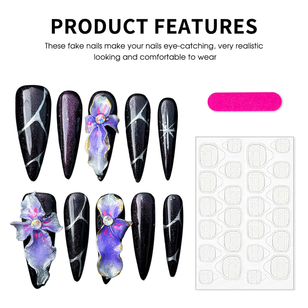 Dcph-Clothing (Xs) Glitter Press-On Nails For Stage Performance