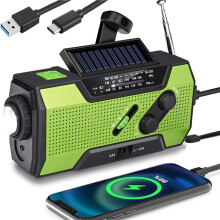 3X Emergency Weather Radio Hand Crank Portable Solar Charging with AM/FM/NOAA LED Flashlight SOS Alert 2000mah