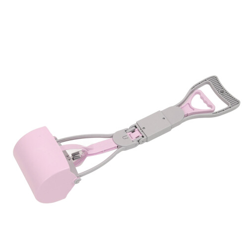 Long Handle Pet Pooper Scooper 59cm High Strength Spring Purple