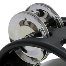 4X Powerful Sound Foot Tambourine Adjustable Foot Tambourines with Musical Instrument for Performance Singing Black