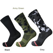 Atmungsaktive Stretch-Fahrradsocken für Damen und Herren, Schwarz/Grau/Armygrün