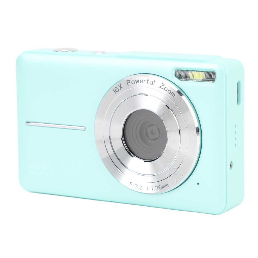 Kids FHD Digital Camera 44MP 1080P 16X Zoom 2.4" IPS Green
