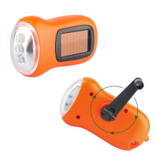 2X Hand Crank Solar Flashlight LED Emergency Light Tent Flashlight Emergency Hiking Camping and Survival Gear