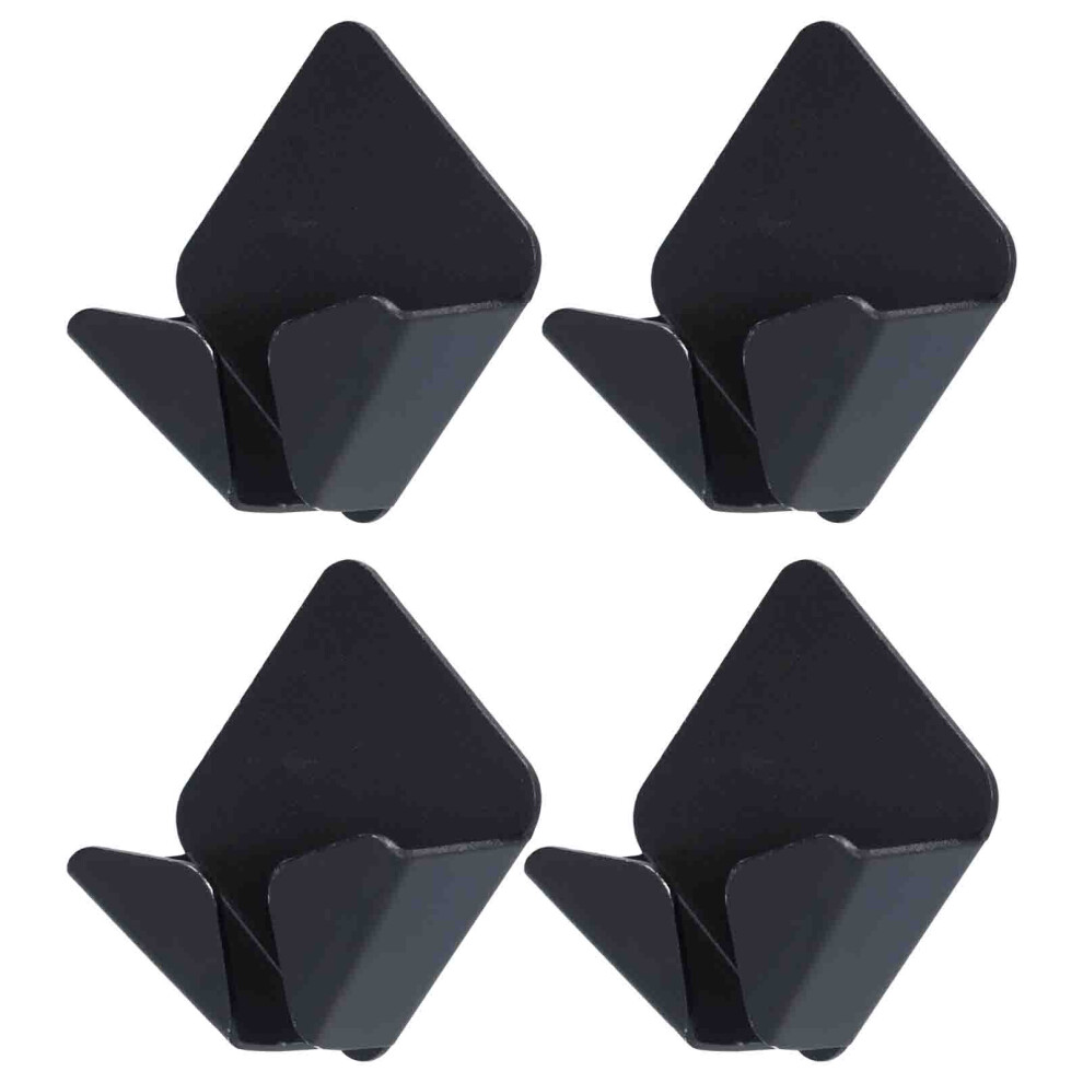 4Pcs Black Wall-Mounted Power Cable Storage Rack, Aluminum Alloy, 4.5X4.5cm 9401390921448
