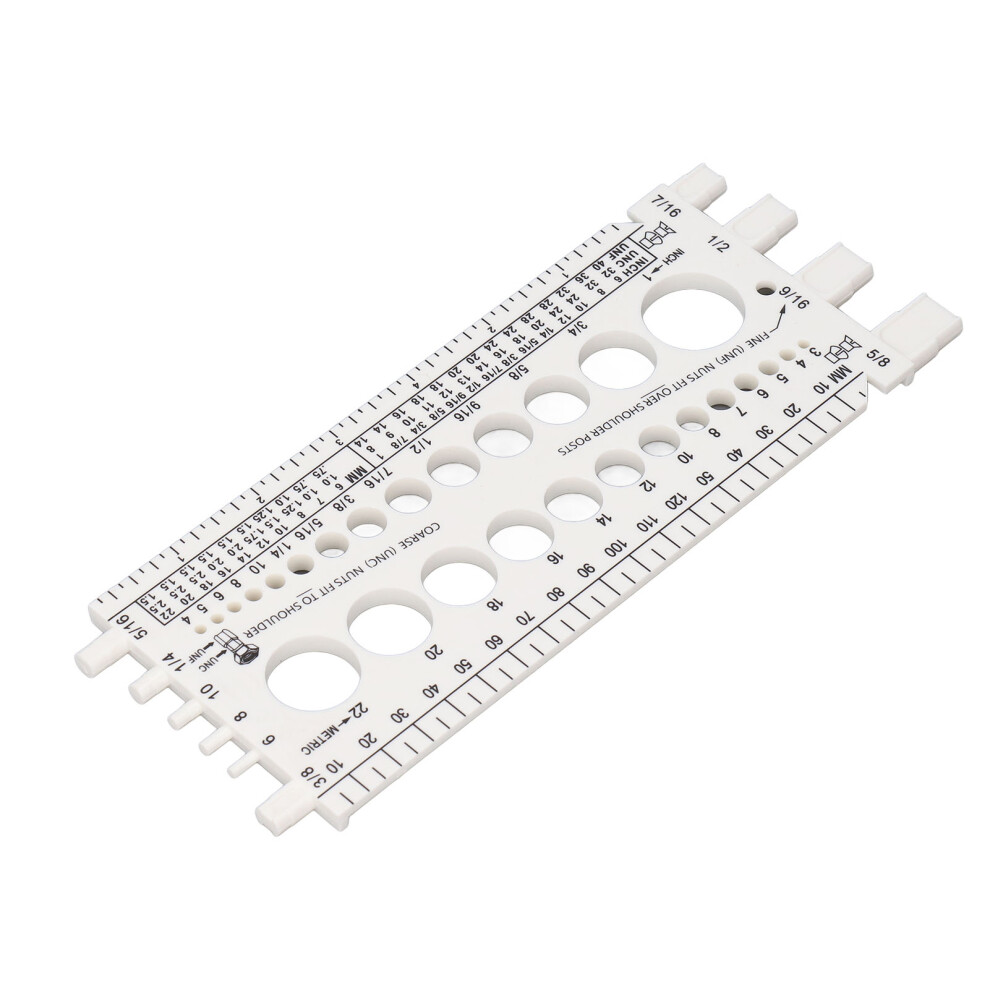 Bolt Nut Thread Gauge Checker M3 To M22 Metric & Imperial Sizes White 3641390921642