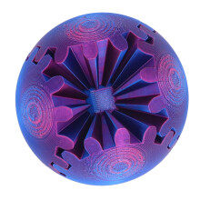 3D Printed Gear Ball Desk Toy, 8cm Red Blue Stress Relief, Relax