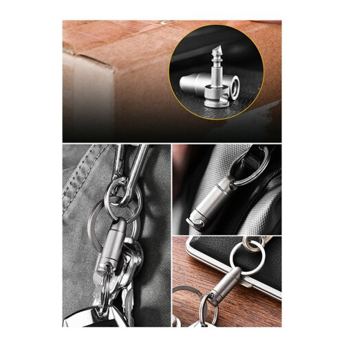 Titanium Alloy Keychain Spring Lock Car  Universal Rotating Ring Buckle-Primary Color 2