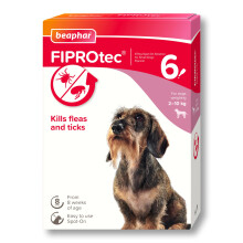 Beaphar - FIPROtec Spot-On Flea & Tick Treatment for Small Dogs 2-10kg - 6 Pipet