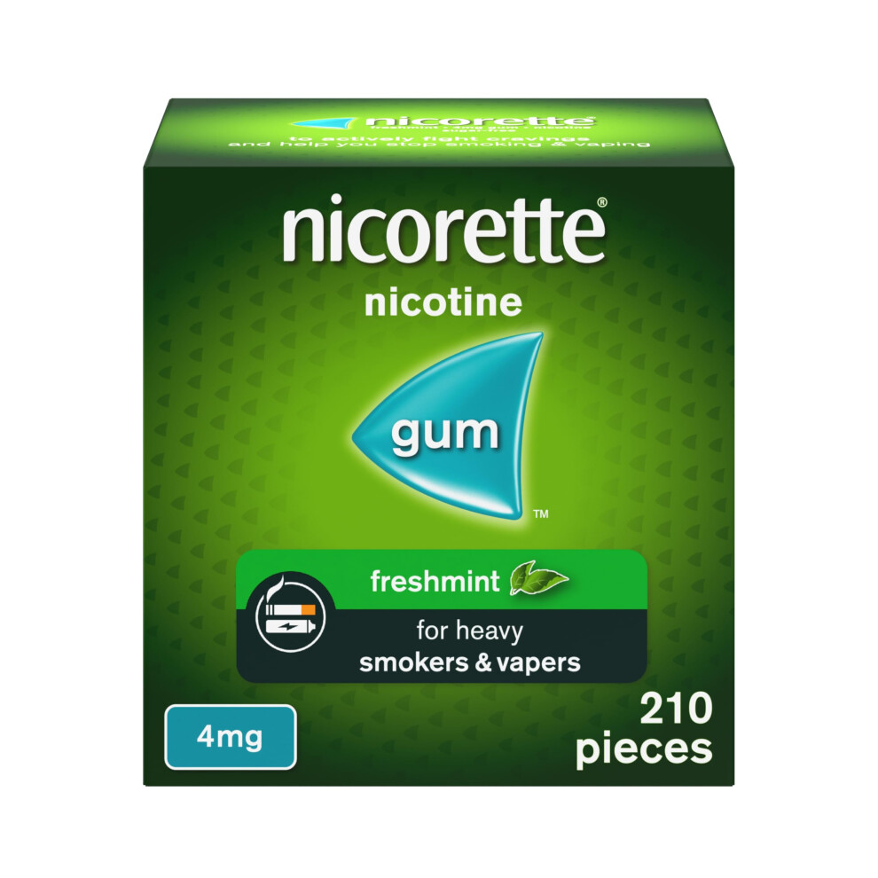 Nicorette Freshmint 4Mg Gum (210 Pieces) Discreet Stop Smoking And Stop Vaping