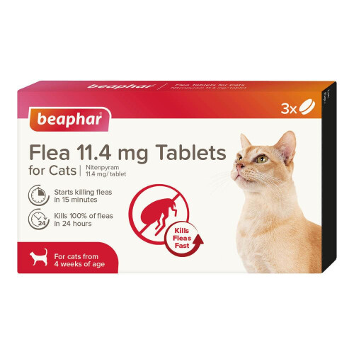 Beaphar Beaphar - Flea Tablets for Cats & Kittens - 3 Treatment Pack - Rapid Knock Down
