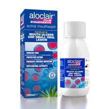 Aloclair Plus Bioadhesive Mouth Ulcer Treatment Mouthwash 120ml. Long lasting pr