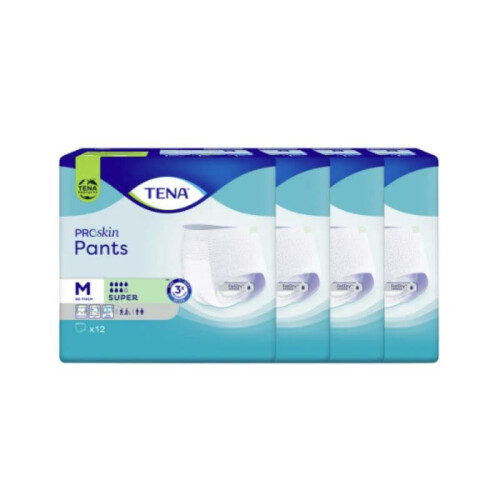 Tena Tena Pants Super Med 12'S - Pack of 4