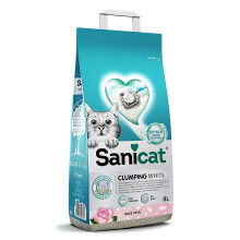 Sanicat - White Clumping Cat Litter - Rose Petal Scent | Made from natural miner