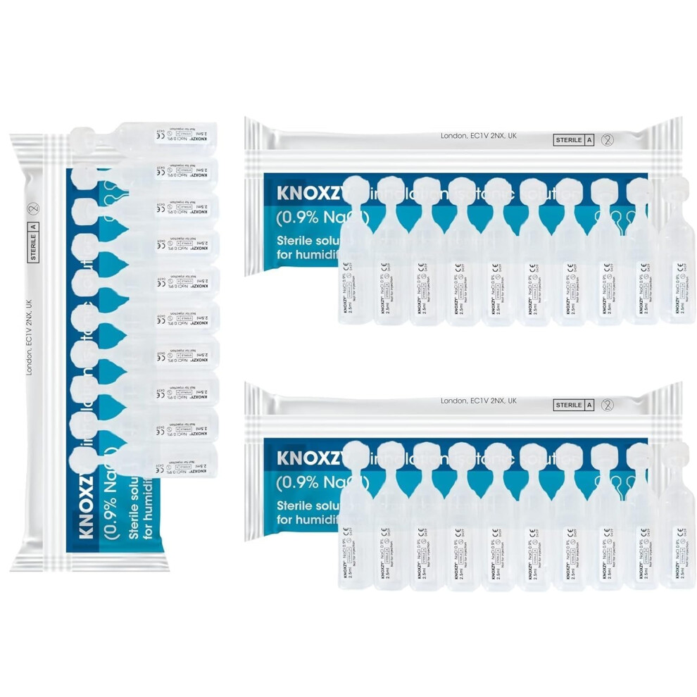 Knoxzy Isotonic Saline Solution 0.9% - Sodium Chloride Nacl - Inhalation Saline