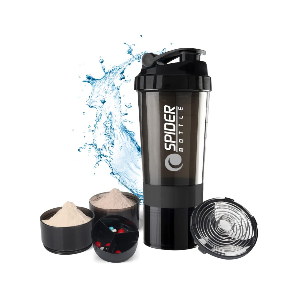 Active 100 Protein Shaker Bottle 500Ml With Extra Compartment - Gym Shaker Bottl - Image 6