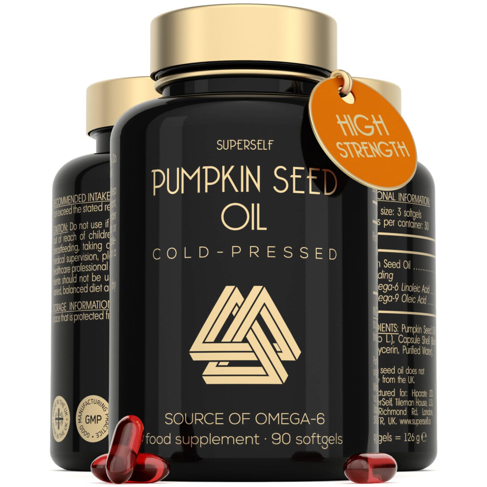 Superself Pumpkin Seed Oil Capsules 3000Mg Â Cold Pressed Pumpkin Seed Oil For