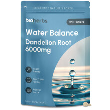 Water Retention Tablets - Dandelion Root Capsules 6000mg (4-Month Supply) | 120 Vegan Tablets by BioHerbs