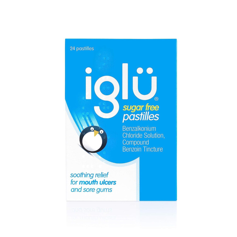 Iglu Sugar Free Pastilles. Soothing Relief For Mouth Ulcers And Sore Gums, 24-Count