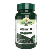 Natures Aid Vitamin B1 100mg Thiamine Tablets – High Strength Food Supplement –