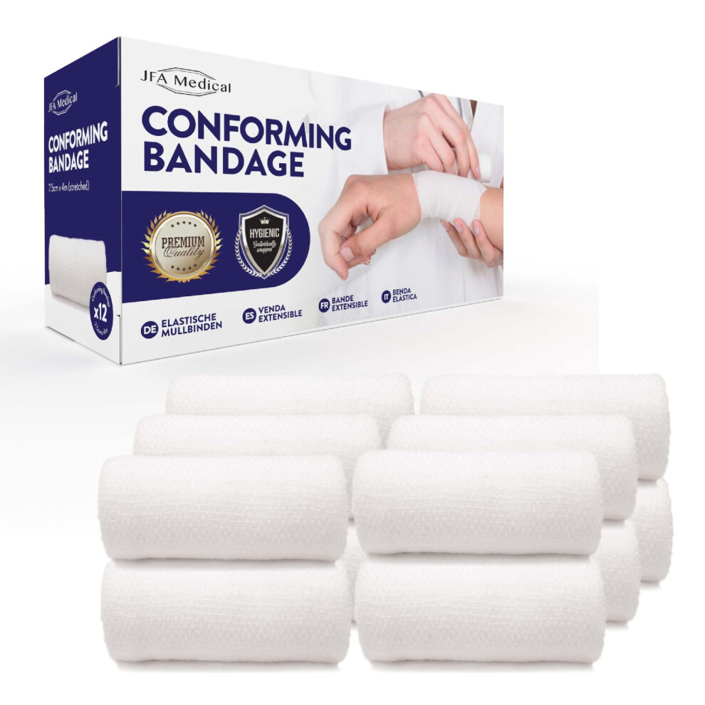 Jfa Medical Conforming Bandage Gauze Bandage Roll 7.5Cm X 4M | Pack