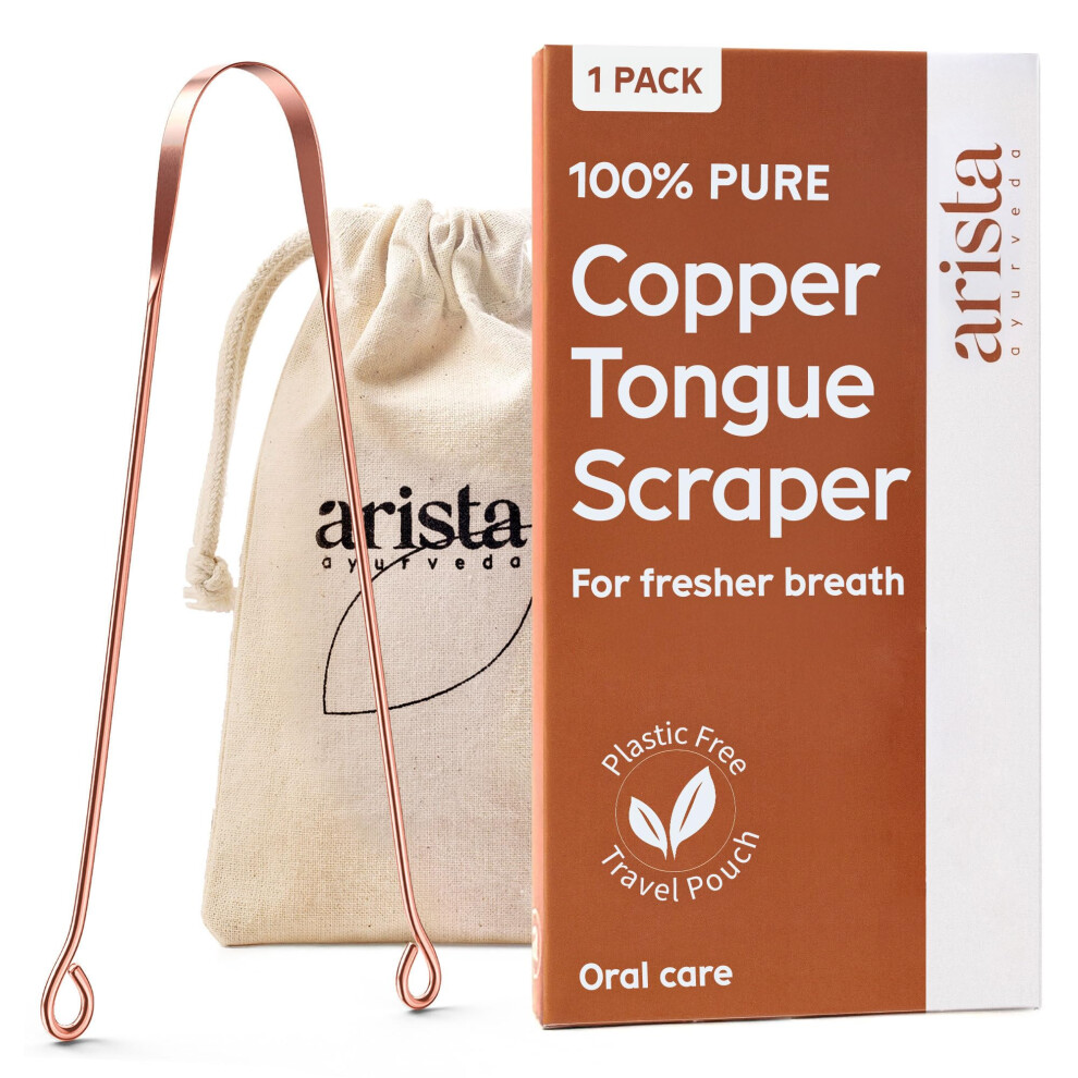 Arista Ayurveda Arista Tongue Scraper 1 Pack, Tongue Cleaner For Adults, Copper Tongue Scraper, Bad Breath Treatment For Adults, Ayurveda Products, Oral Care Product