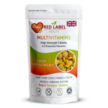Red Label Health Multivitamin 360 Tablets (1 Year Supply) for Men & Women High Strength Multi Vitamins Supplement for Immune Support & Wellbeing, One