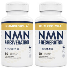 NAD+ Trans-Resveratrol Supplement 1100mg with Black Pepper Extract - Cellular Energy Booster (60 Count (Pack of 2))