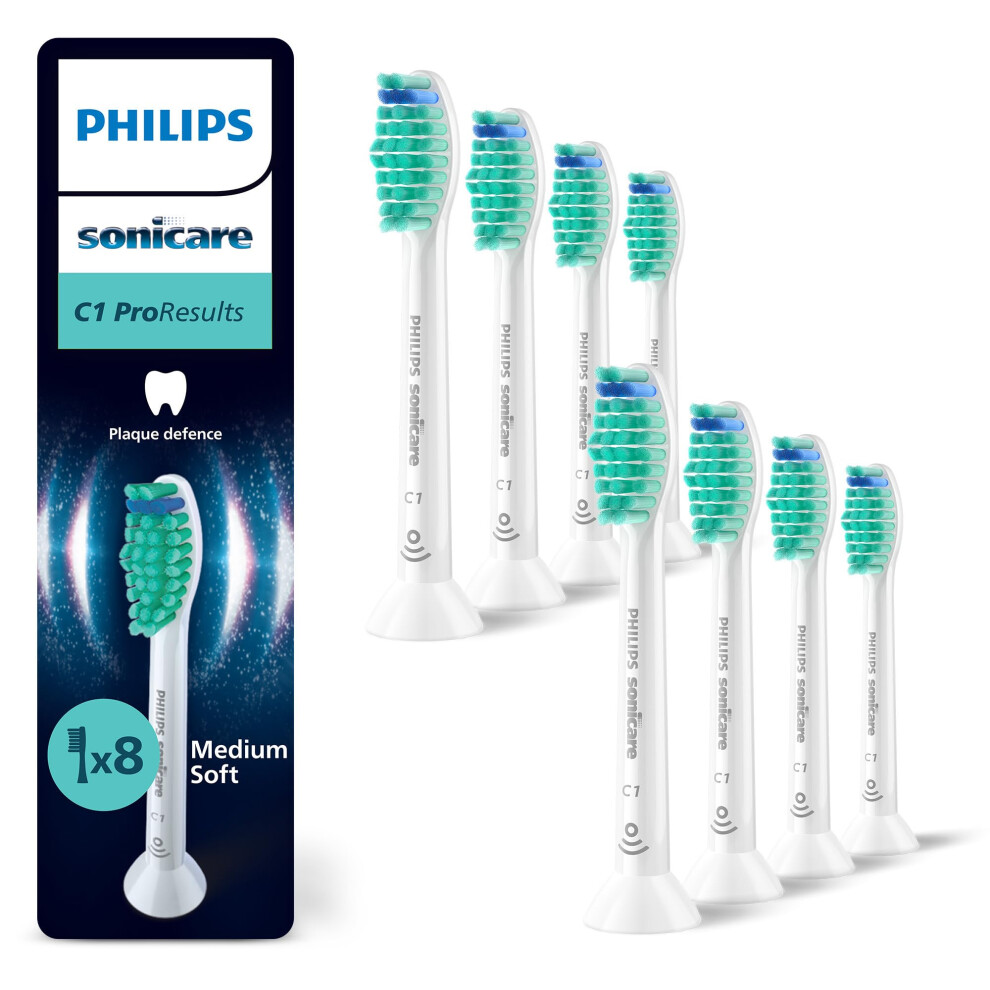 Philips Sonicare C1 Proresults, Genuine Replacement Toothbrush Heads, 8 Pack, Hx6018/87 White