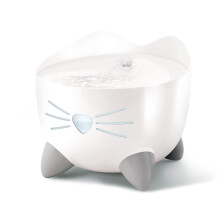 Catit PIXI Drinking Water Fountain for Cats, White, Automatic Pet Drinking Fountain with Triple Action Carbon Filter, Refill Level Window an