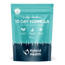 Hybrid Health Colon Cleanse 10 Day Detox Supplement for Men & Women - 30 Vegan G