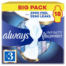 Always Infinity Pads Night (Size 3) Sanitary Towels With Wings 18pk