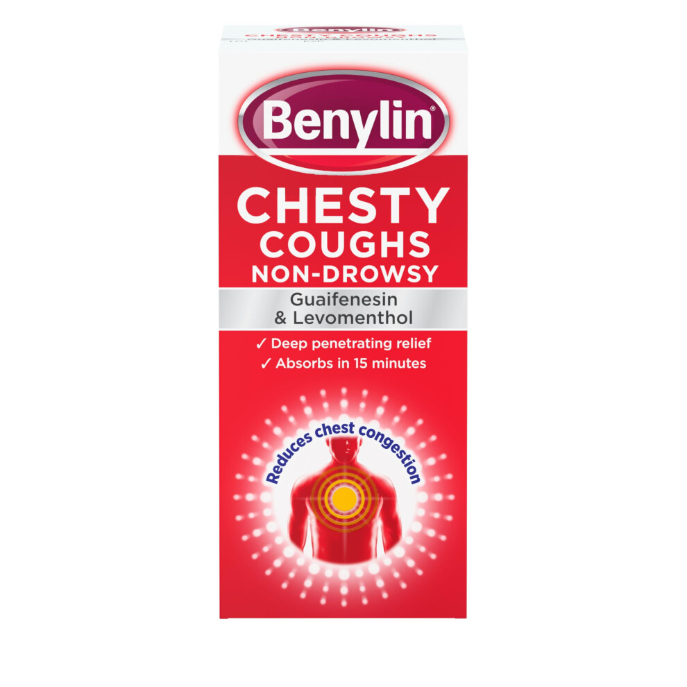 Benylin Chesty Coughs Non-Drowsy (1X 300Ml), Cough Syrup For Deep Penetrating Relief, For Mucus Relief And Reduces Chest Congestion, Cough Syrup Soot