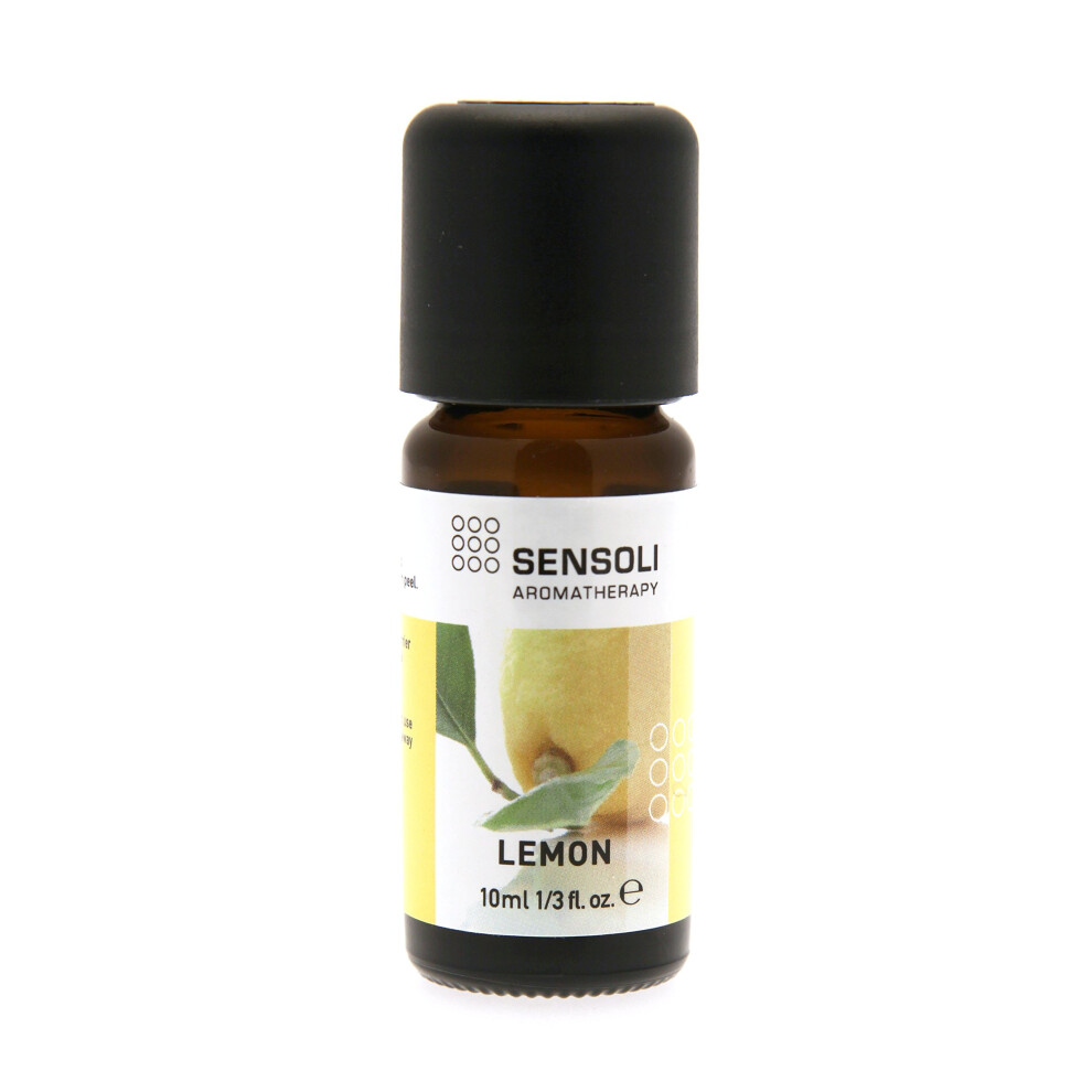 Sensoli Lemon Essential Oil 10Ml Â 100% Pure Citrus Limon, Amber Glass Dropper Bottle Â Aromatherapy Essential Oil For Diffusers, Massage & Diy Bl