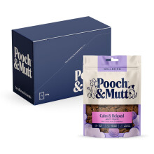 Pooch & Mutt - Calming Meaty Treats, Dog Treats Grain Free, for Calming Hyperactive or Anxious Dogs, Turkey & Hemp, Pack of 7x120g (packaging may var
